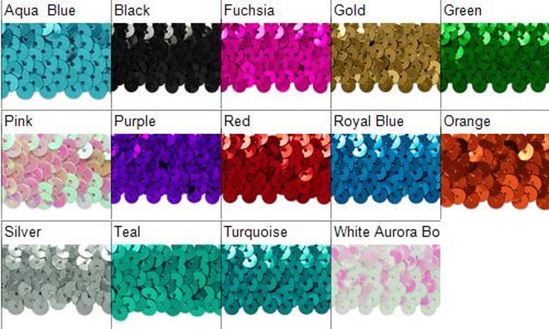 3 Row 1 1/4 Metallic Stretch Sequin Trim (Sold by the Yard) - Trims By The  Yard