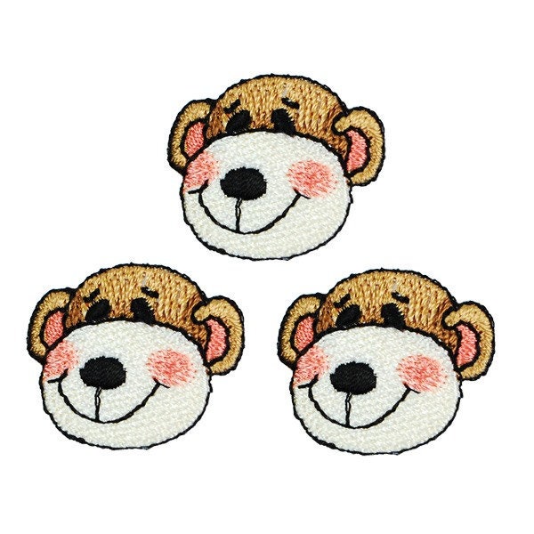 Expo BaZooples Iron-on Patch Applique Max Monkey Head Pack of 3