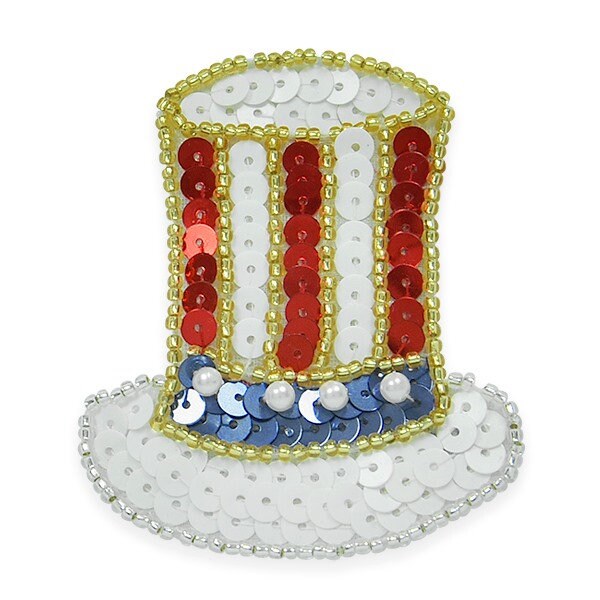 Expo Uncle Sam's Top Hat Sequin Applique/Patch