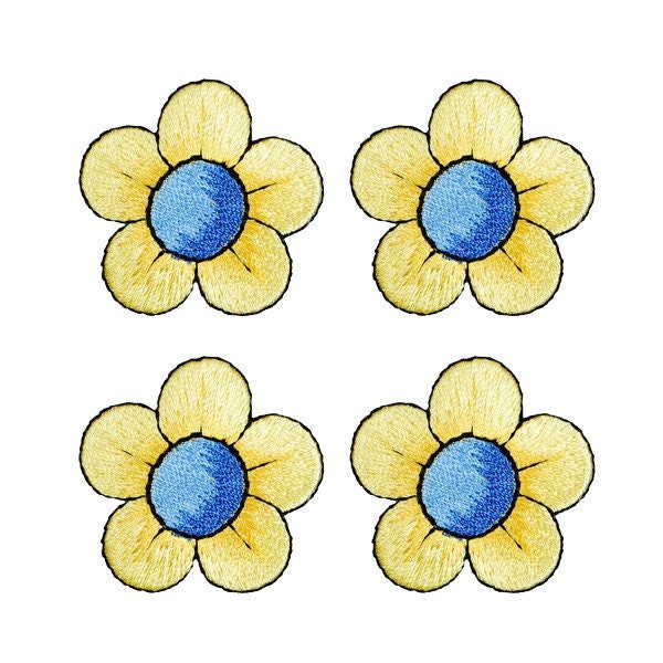 Expo BaZooples Iron-on Patch Applique 1 1/2" Flower Pack of 4