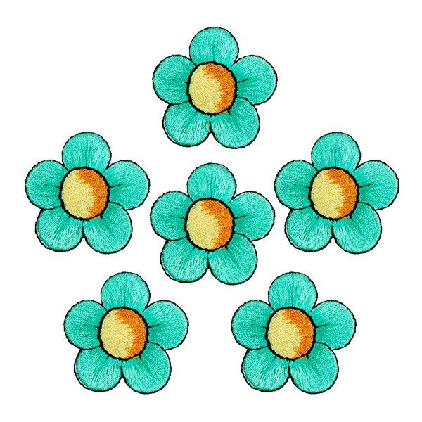 Expo BaZooples Iron-on Patch Applique/Patch Flower Pack of 6