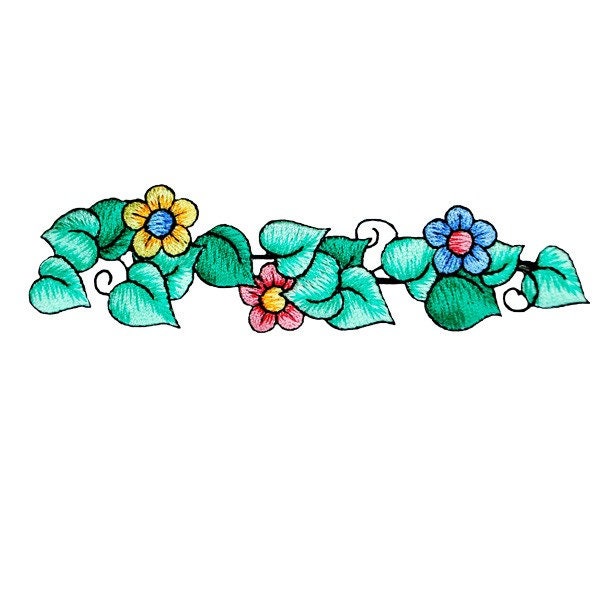 Expo BaZooples Iron-on Patch Applique/Patch Flowers on Vine Border