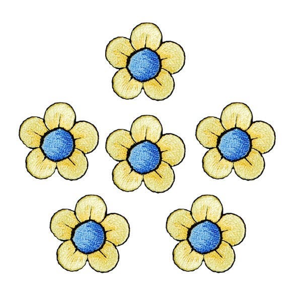 Expo BaZooples Iron-on Patch Applique 1" Flower Pack of 6