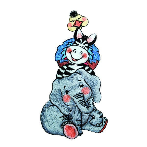 Expo BaZooples Iron-on Patch Applique Stacked Animals/Elephant