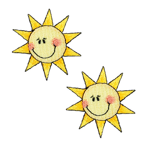 Expo BaZooples Iron-on Patch Applique Smiling Sun Pack of 2