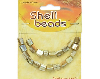 6 Packs of Fragmented Shell Beads - Natural - 21 pcs.