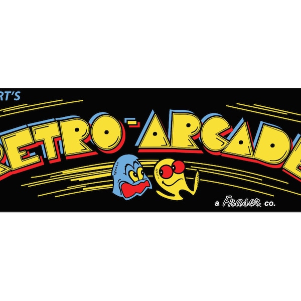 PacMan-style Retro Arcade Marquee Digital Artwork for Printing Decal Graphics