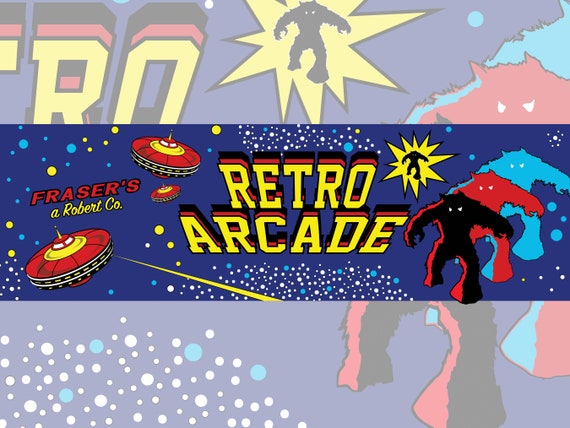 Space Invaders-style Retro Arcade Marquee Digital Artwork for - Etsy
