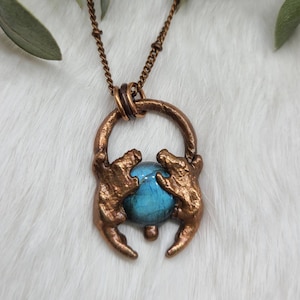 Colgante de mandíbula de labradorita azul