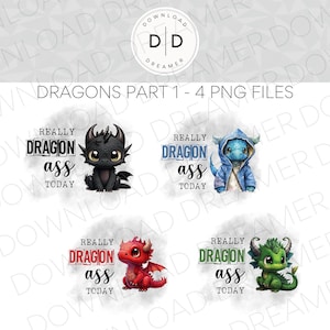 sublimatie clipart draak png transparante digitale bestanden 4 in set echt draak kont vandaag