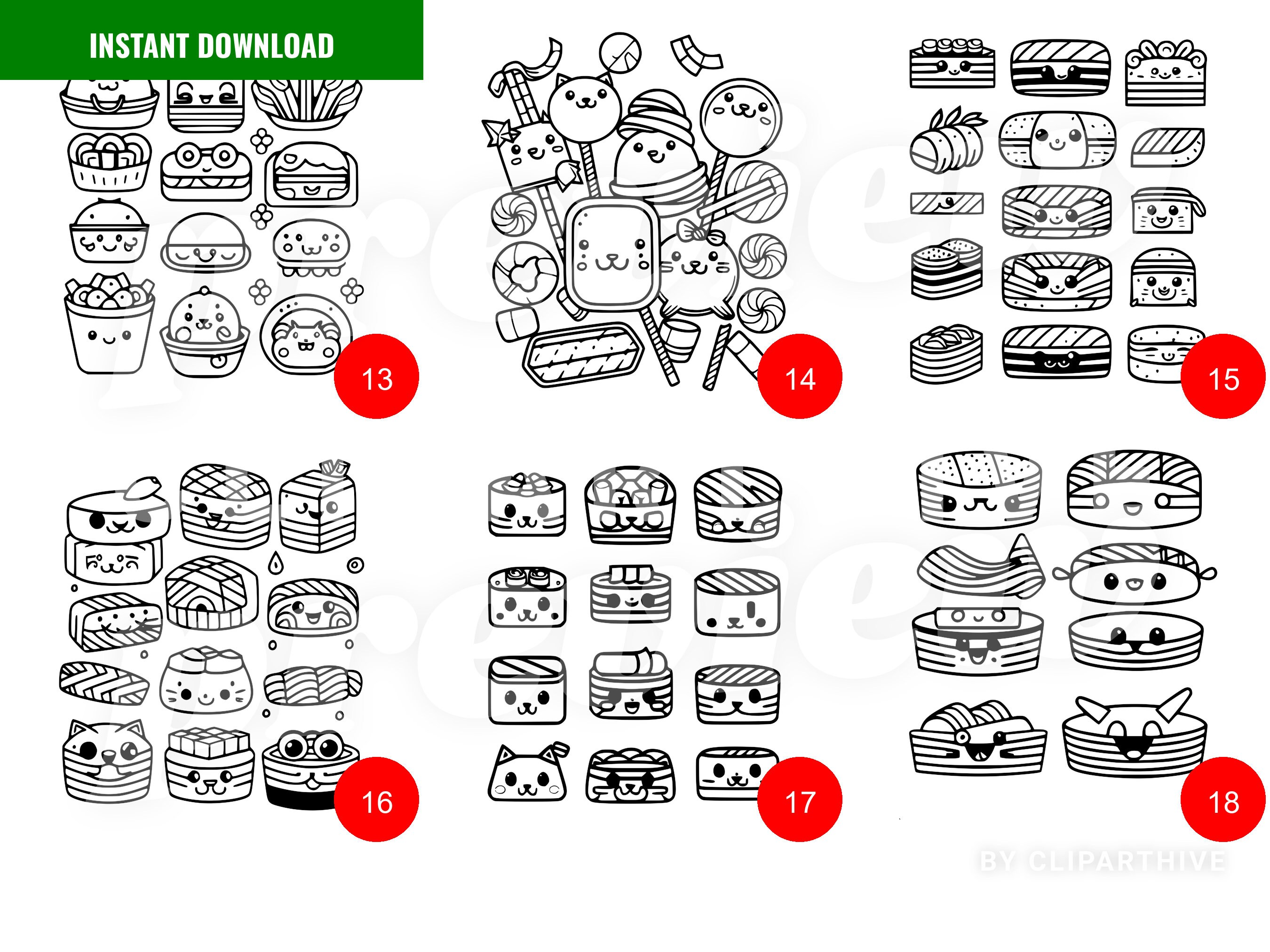 Easy Coloring Pages: 25 Adorable Food Coloring Pages Printable PDF for