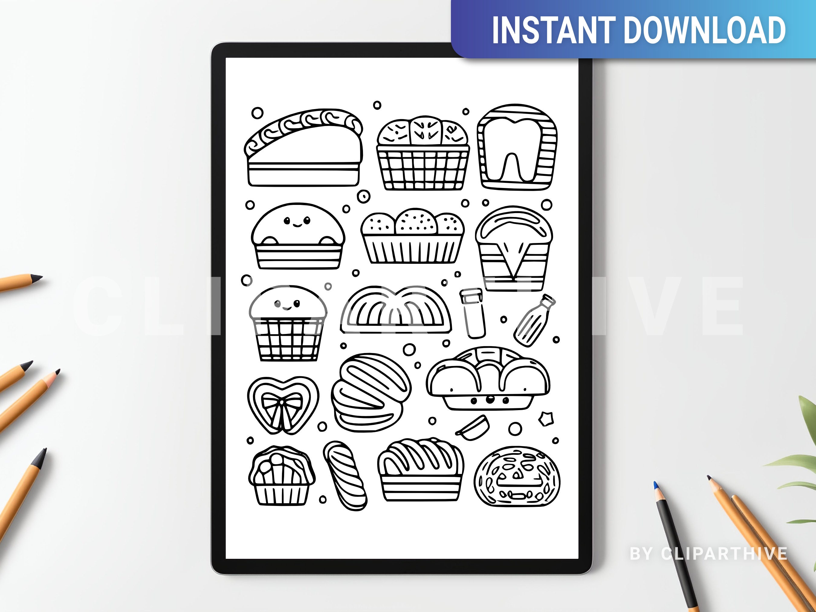 Easy Coloring Pages: 25 Adorable Food Coloring Pages Printable PDF for ...