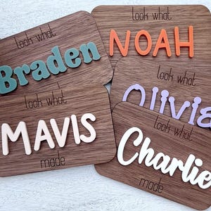 Personalized Child Artwork Magnet | Look What I Made Magnet | Look What Name Made | School Artwork Display | Custom Fridge Magnet