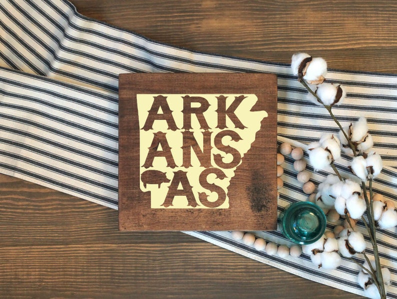 Rustic Arkansas wood sign Arkansas Razorbacks the natural Etsy