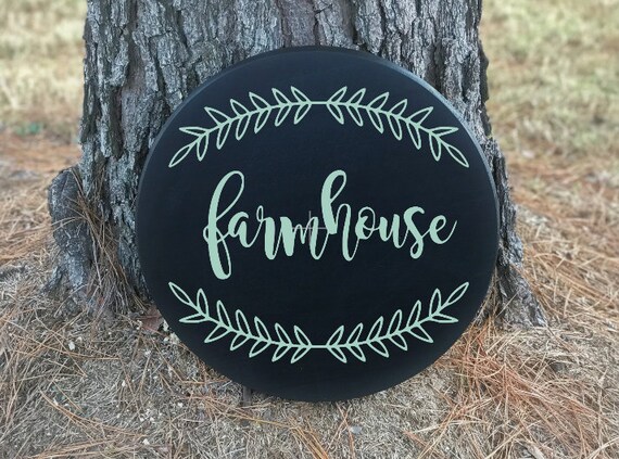 Farmhouse Round Wood Sign Wood Signs Door Hangers Front Etsy