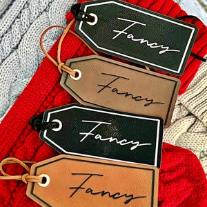 Stocking Tags - Personalized Christmas Tag - Leather Name Tag - Leather Stocking Tag - Custom Leather Name Tag - Christmas Stocking Tags