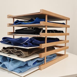 Modular Wooden Storage Organizer – Set of 3 Trays – Adjustable Heights – Easy Assembly