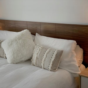 Custom Wooden MODULAR BED HEADBOARD Made From Walnut Or Oak Wood - Eco Varnish Water Resistant Bed Head - Housewarming Gift