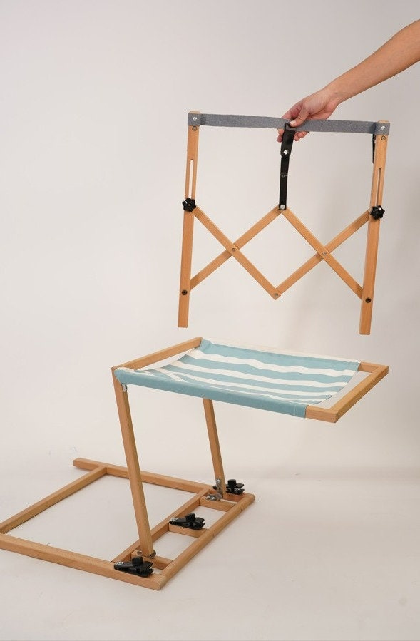 Folding Lounger TERGO, Ergonomic Towel Attachment, Innovative Backrest Portable Floor Lounger, Folding Beach Chair, Picnic Outdoor Chair