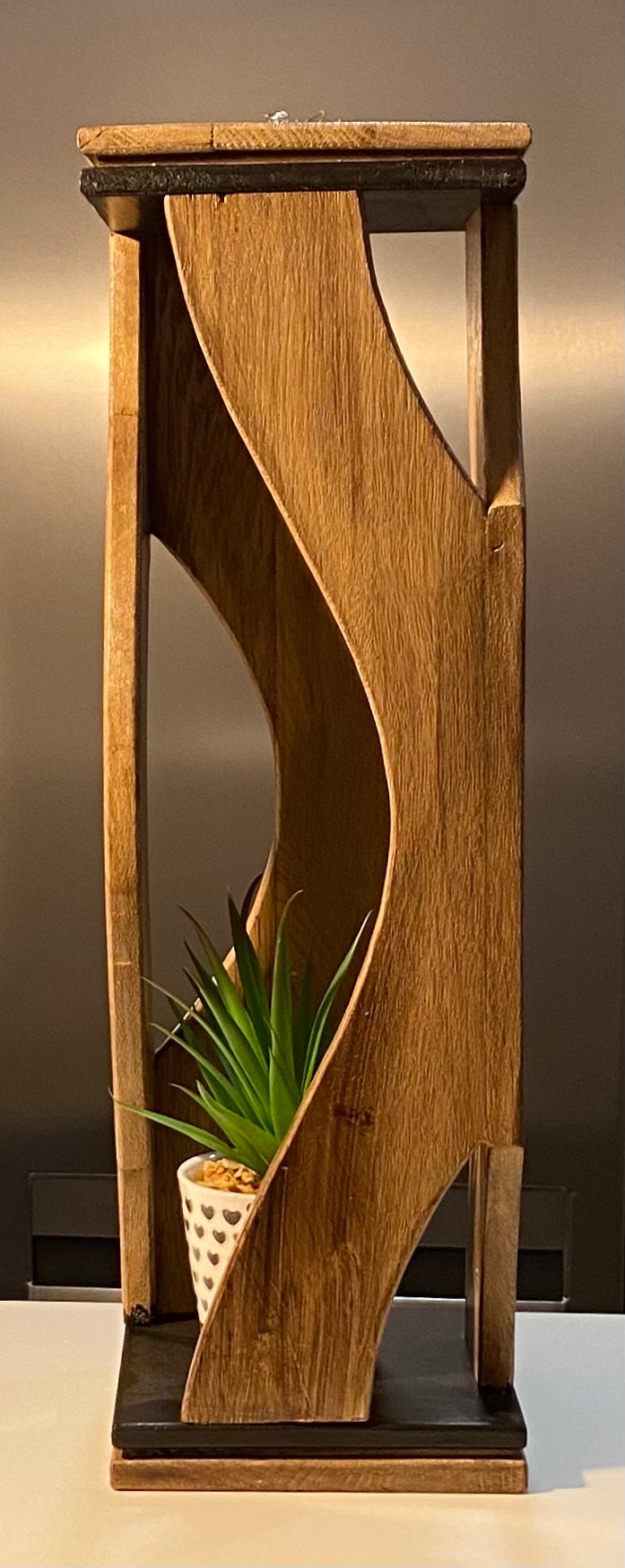 Wooden Sculpture Wood Planter Art Etsy