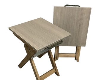 Handmade WOODEN FOLDING STOOL - Portable, Space-Saving, Durable Seat For Home, Garden And Outdoor Use - Compact, Multipurpose Furniture
