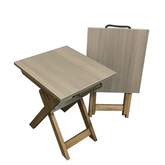 Handmade WOODEN FOLDING STOOL - Portable, Space-Saving, Durable Seat For Home, Garden And Outdoor Use - Compact, Multipurpose Furniture