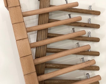 Wooden Wall-Mounted WOMENS HANDBAG RACK – Italian Design Space-Saving Organizer Holds 10 Bags - Perfect For Closets And Cabinet Doors