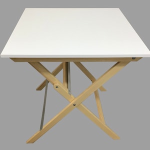 Modern PORTABLE FOLDING TABLE – Custom Top Table With Strong Aluminum Rivet- Easy One-Step Setup Table For Home Offices To Outdoor Gathering