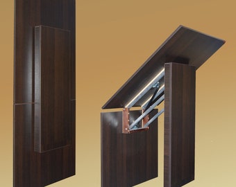 study table on wall Folding table - Wall Mounted Wood Table - Mechanism