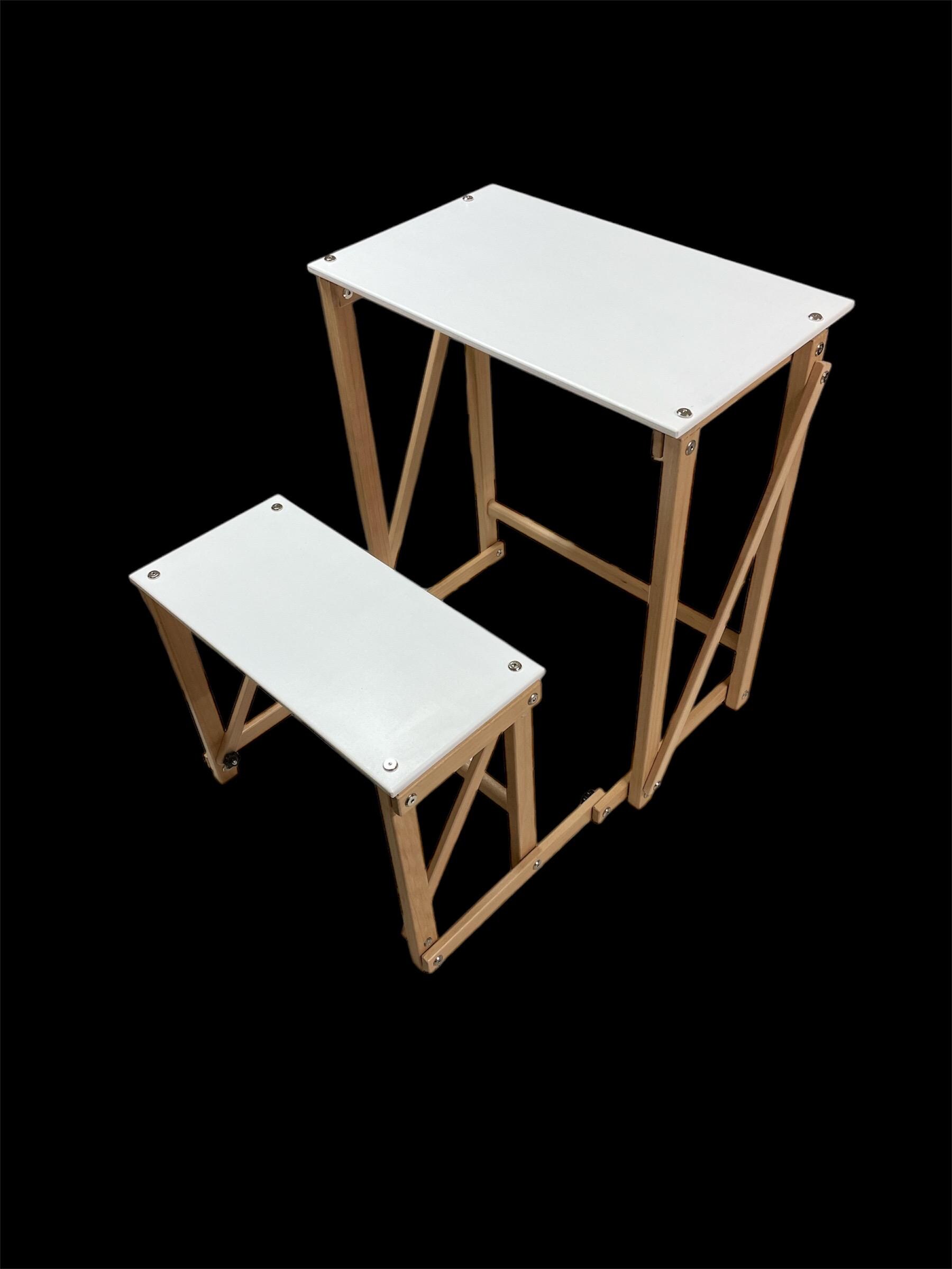 Wooden Folding Desk for Kids – Space-Saving Beech Wood Study Table – Adjustable Desk for Children (5-8 Years) – Indoor/Outdoor Use