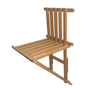 Wall Mounted Folding Chair – Space Saving Wooden Chair for Entryway, Hallway, Bathroom or Closet – Minimalist Smart Seating