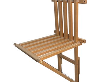 Wall Mounted Folding Chair – Space Saving Wooden Chair for Entryway, Hallway, Bathroom or Closet – Minimalist Smart Seating