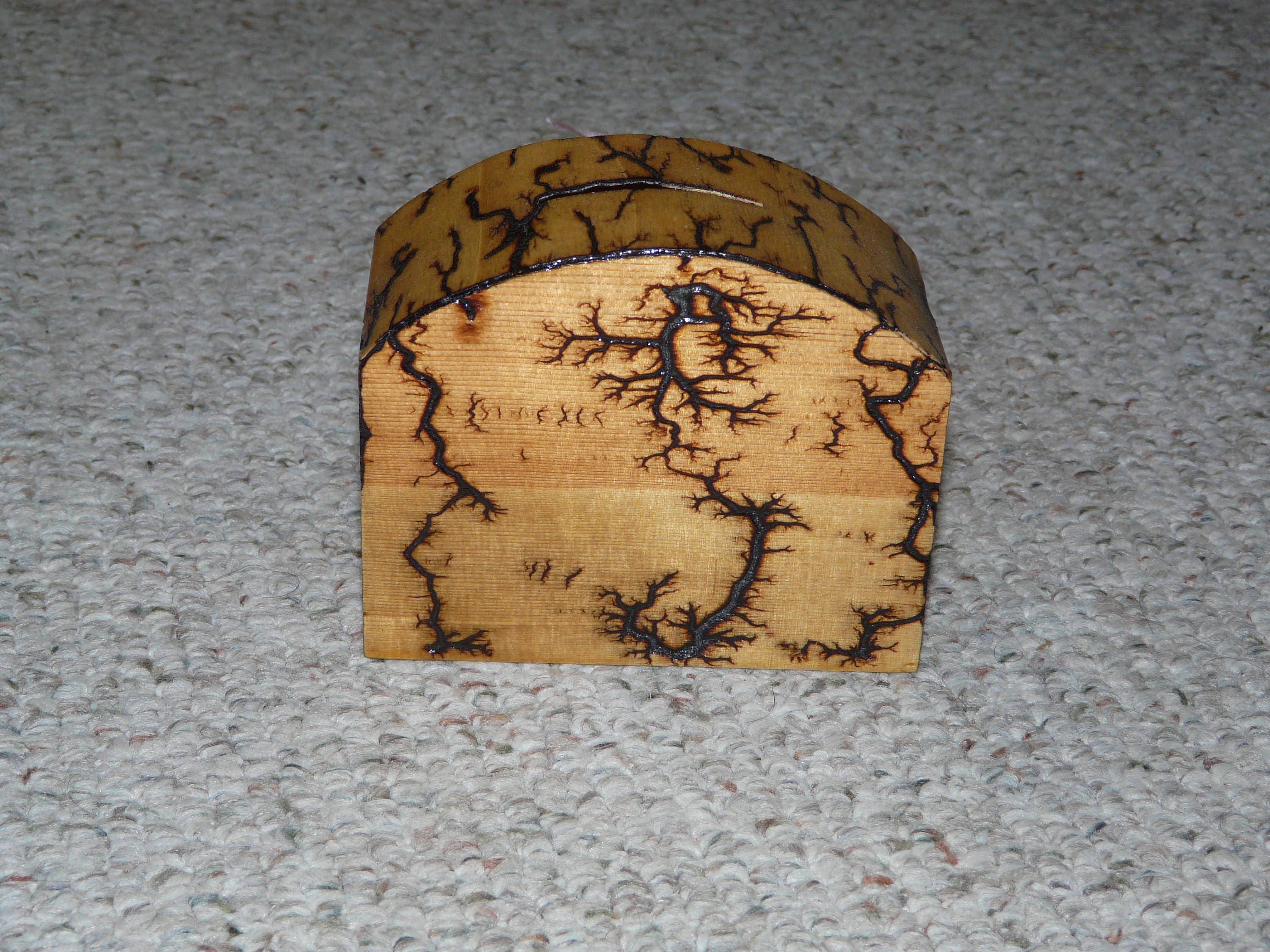 Wood Bank With Lichtenberg Figures And Gloss Polyurathane Etsy