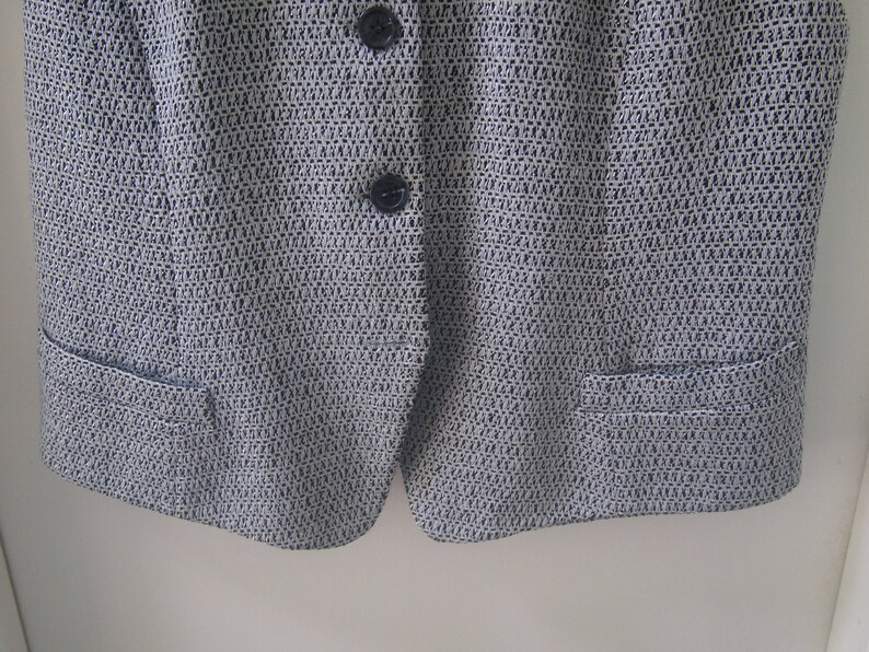 80s 90s Women/'s Vest Waistcoat Black Grey Tuxedo Style Wool Silk Blend Ellen Tracy Linda Allard Vintage Size 16