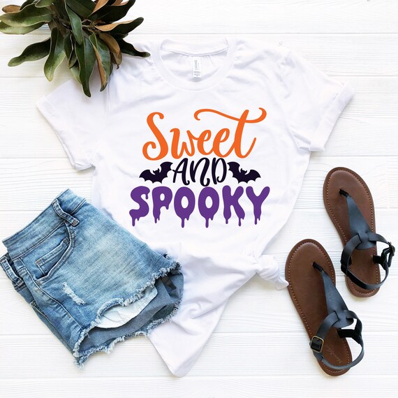 Sweet And Spooky Tshirt Funny Halloween Shirts Outfit Cute Tee | Etsy