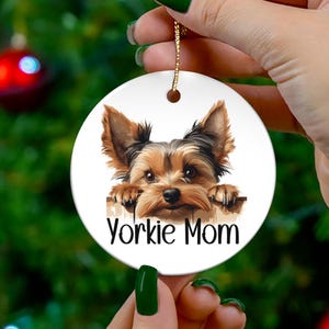 Yorkshire Terrier Mom Ornament | Personalized Yorkie Mom Christmas Gift | Custom Dog Ornament | Yorkie Lover Holiday Decoror