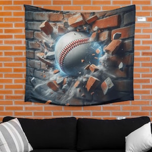 Home Run Decor: Unique Baseball Tapestry for the Ultimate Man Cave Gift for Baseball Fans, Unique Sportsman Tapestry, Baseball Flag