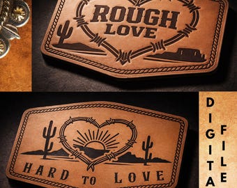 Rough Love Western Patch SVG Bundle | Laser Ready Leatherette Designs | Hat Patch Files | Glowforge xTool Tested | Commercial Use