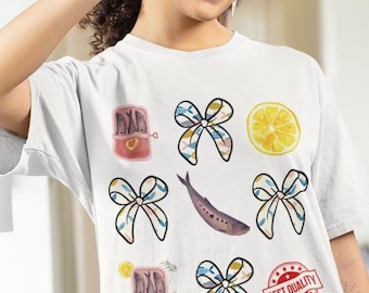 Sardine Coquette Shirt - Funny Graphic Tee - Quirky Coastal Style Shirt - Unique Gift for Seafood Lovers - Trendy Casual Apparel