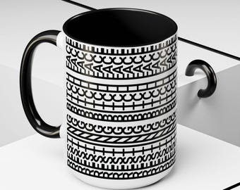 Resting Bit** Face Chic Patterned Coffee Mug for Creatives, Unique Gift for Her, Minimalist Drinkware, Office Essentials, Modern Home Decor