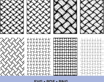 Korbgeflecht Hintergründe SVG | Lasergravur Dateien | Kunstleder Patch Designs | Glowforge xTool | Kommerzielle Nutzung