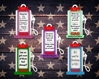 Vintage Gas Pump Ornament Gift Card Holder 2024 Laser Ready File | Glowforge Tested | svg dxf png pdf | Instant Access