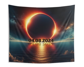 2024 Total Eclipse of the Sun Wall Tapestry-Celestial Home Decor