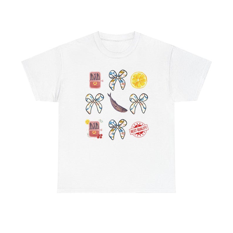 Sardine Coquette Shirt - Funny Graphic Tee - Quirky Coastal Style Shirt - Unique Gift for Seafood Lovers - Trendy Casual Apparel White