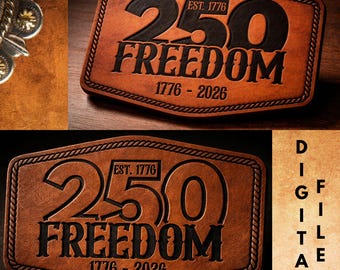 250 Freedom Leather Patch SVG | Laser Engraving File | Hat Patch Design | Glowforge xTool Tested | Digital Download