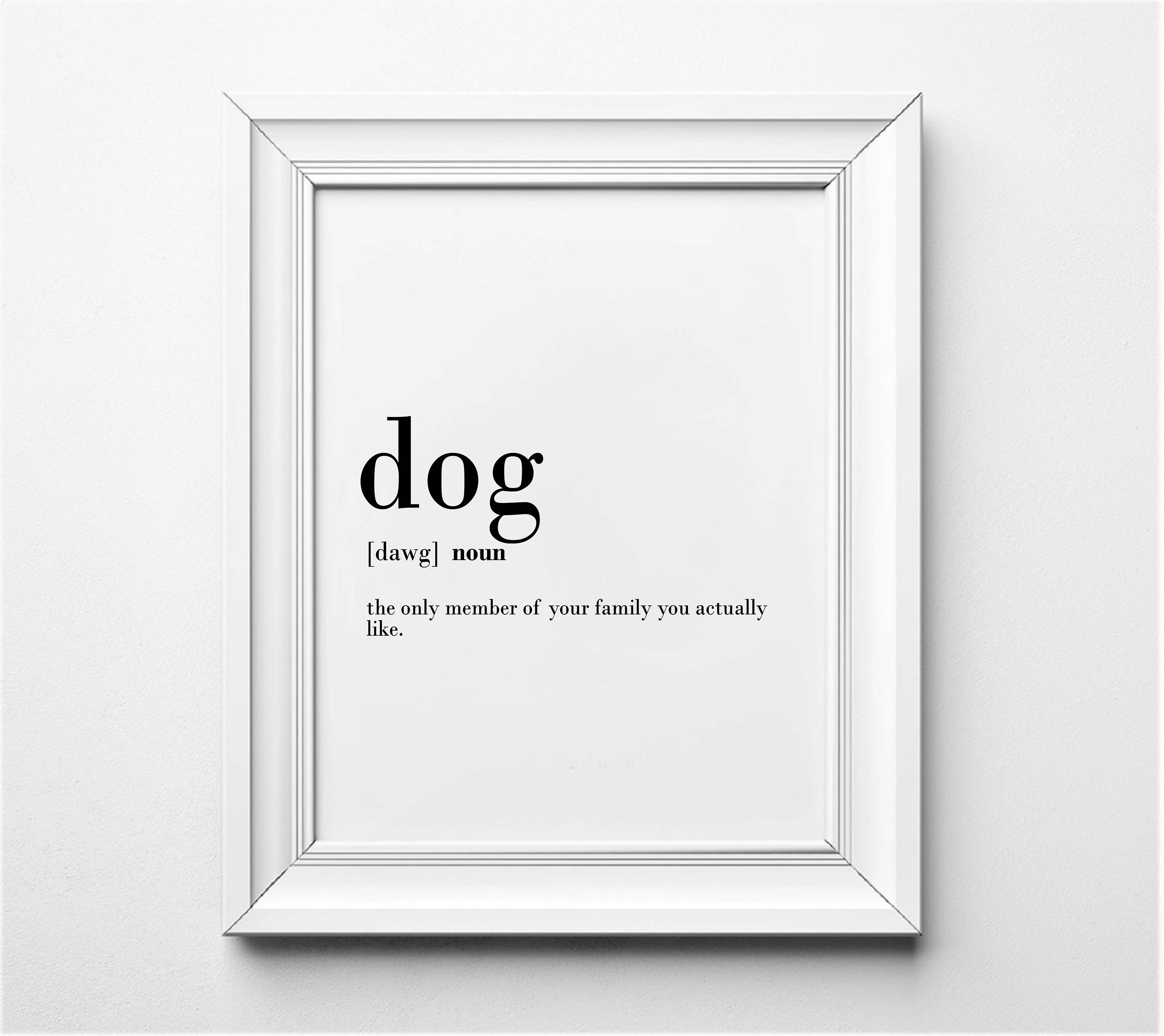 Dog Definition Dog Lovers Wall Art Dog Lover Gift Ideas | Etsy