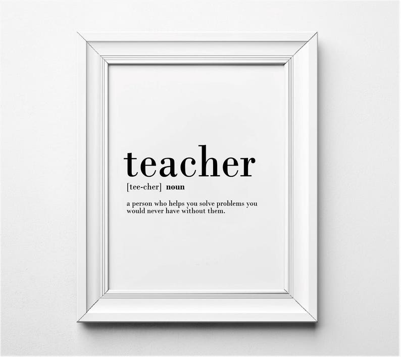 Teacher Gift Ideas Teacher Definition Funny Teacher Wall image 0