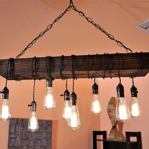 farmhouse chandelier-wood chandelier-rustic chandeliers-chandelier image 1