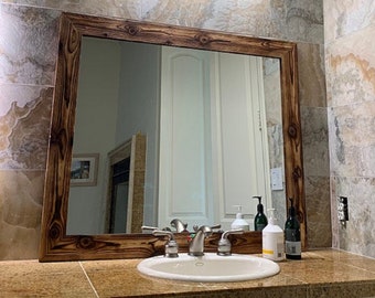 Bathroom Wall Mirrors | 10 sizes 10 colors | rustic bathroom mirror, bathroom mirror, bathroom vanity mirror