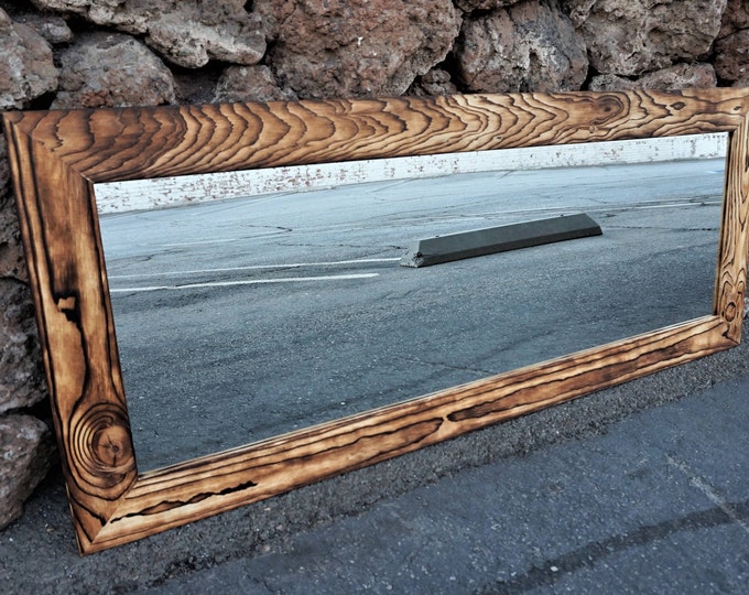 Reclaimed wood mirror/ floor mirror/ full length mirror/ wooden mirror/ wood framed mirrors / Wall mirror / vanity mirror / Mirror